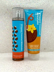 Bath & Body Works Whipped Coconut Milkshake Body Cream & Mist Gift Set New - Picture 1 of 3