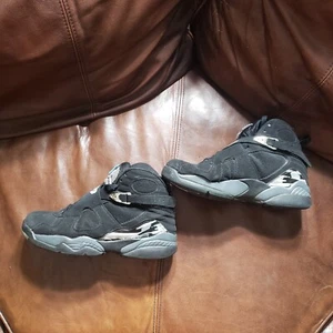 Nike Air Jordan Retro 8 VIII 2003 noir/chrome -305381-001 taille 8 - Photo 1/9