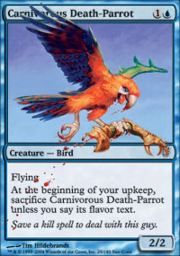 Carnivorous Death-Parrot ~ Near Mint Unhinged MTG Magic UltimateMTG Blue Card - Image 1 of 1