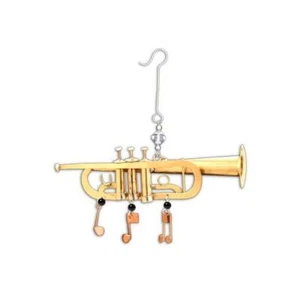 Trompete 3D Musikinstrument Ornament Metall Fairer Handel Pilger Importe - Bild 1 von 1
