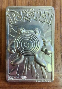1999 Gold Plated Poliwhirl Pokemon Card, Burger King, 61 - Picture 1 of 2
