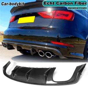 Carbon Heckdiffusor Heckansatz Diffusor Ansatz Passt für Audi A3 8V S3 2013-2016 - Picture 1 of 10