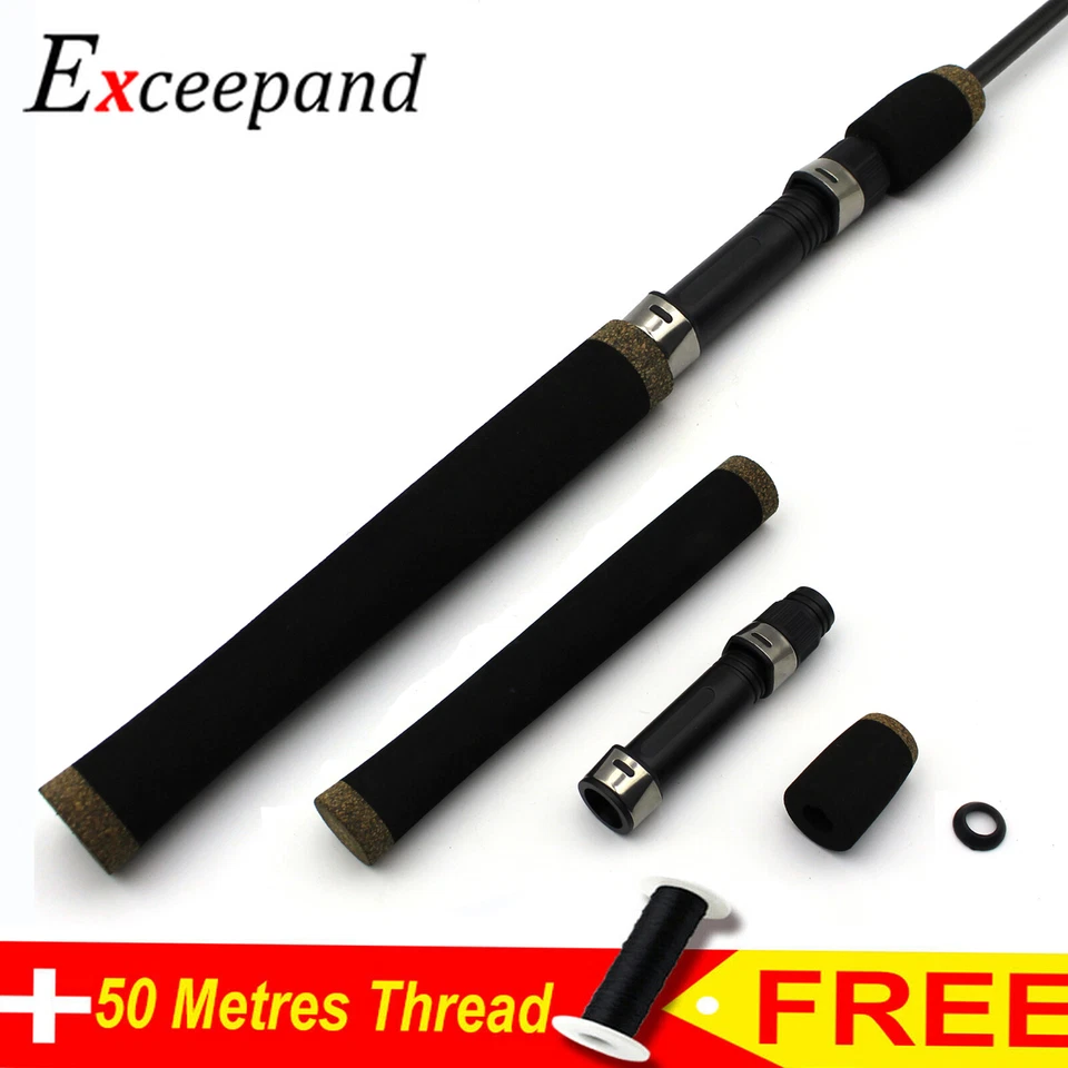 EMMCON5 Hard Black EVA Spinning Fishing Rod Handle Grip With Reel Seat Rod Repair DIY