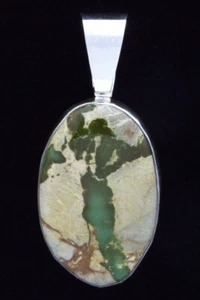 Natural Royston Boulder Turquoise Pendant By Navajo Artist Lyle Piaso - Picture 1 of 3