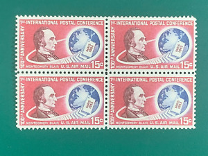 US Postage 1st International Conference Montgomery 15Cents Block Stamps Unused