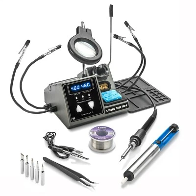 X-Tronic 3090-PRO-X 75 Watt Dual LED Soldering Iron Station Kit Plus Accessories - Image 1 of 4