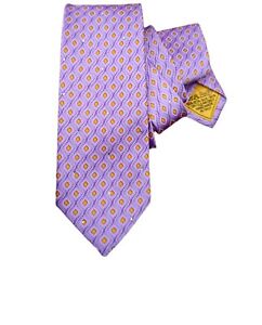 SANTOSTEFANO BY BRIONI LUXURY Purple Geometric Tie 100% Silk 58”/3” EX COND