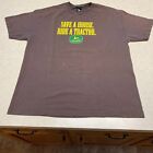 Vintage John Deere Save A Horse Ride A Tractor Brown T-Shirt Men's Size XL
