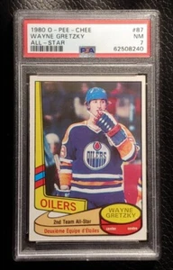 Wayne Gretzky 1980-81 O-Pee-Chee OPC #87 All Star PSA 7 casi nuevo Edmonton Oilers - Imagen 1 de 4