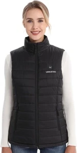 Venustas Women's 3XL Lightweight Electric Nylon Mylar Heated Vest w/ Battery Blk - Picture 1 of 15