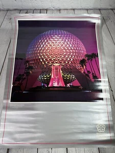 Walt Disney World Epcot Center Spaceship Earth Sphere Poster 18x24 Vintage 1982 - Picture 1 of 7