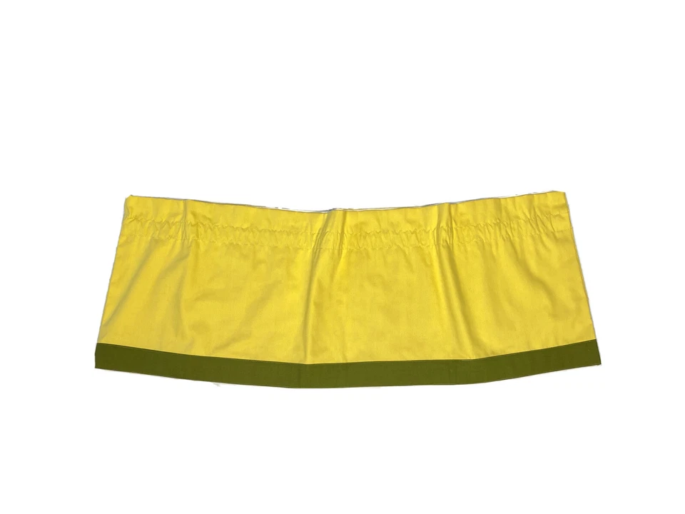 1 Vintage Wide Custom Handmade Valance Curtain Luxury Yellow Green Retro Bright - Image 1 of 4