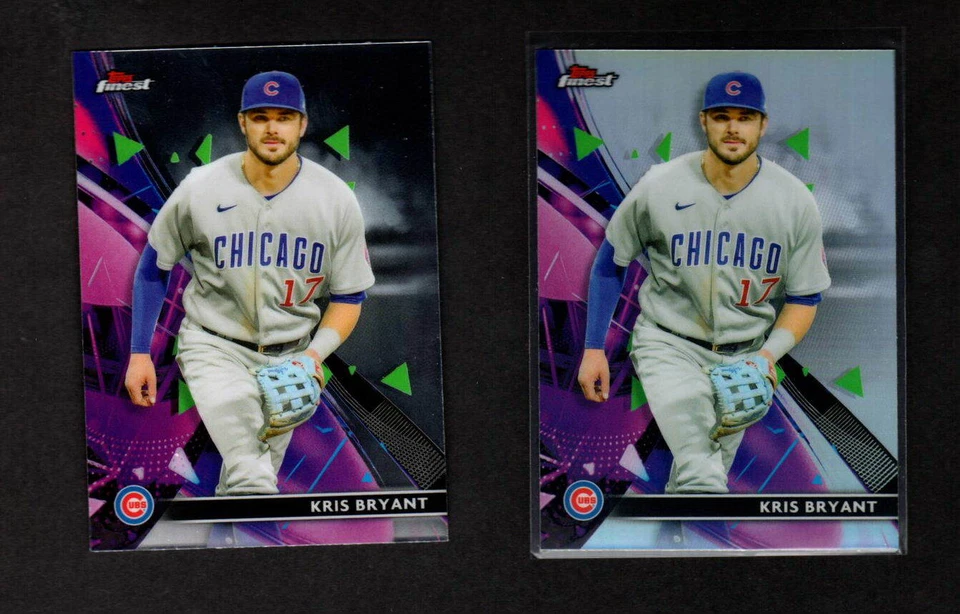 KRIS BRYANT 2021 FINEST BASE & REFRACTOR CARDS CHICAGO CUBS - Image 1 of 1