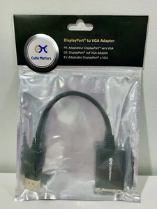 Cable Matters DISPLAY PORT to VGA (DP to VGA) Video Adapter Converter NEW SEALED - Picture 1 of 4