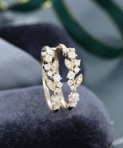 1ct Round Lab Created Diamond Women's Pretty Enhancer Band 14k Yellow Gold Over - Picture 1 of 6