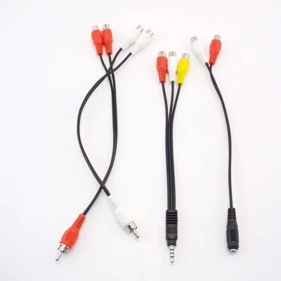 RCA 3.5mm Jack Plug Stereo Audio Cable to 2RCA Socket Female to male wire - Image 1 of 4