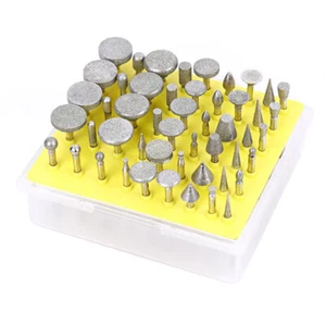 50Pcs Diamond Burr Grinding Head Bit Shank For Dremel Polishing Rotary Tools Set - Picture 1 of 7
