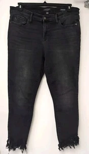 JUDY BLUE Gr. 15/32 schwarze Skinny Fit Raw Hem Stretch Jeans - Bild 1 von 5