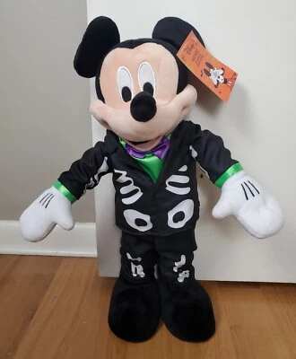 Disney Mickey Mouse Halloween Skeleton Plush Porch greeters 24"  Door Stop Fall - Image 1 of 4