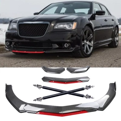 Front Bumper Lip Splitter Spoiler Body Kit For Chrysler 300 300s 300c SRT8 SRT Foto 1 de 4