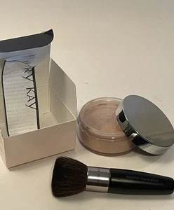 Mary Kay Mineral Powder Foundation Bronze 1 Discontinued 040990 w/Powder Brush - Picture 1 of 2