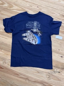 Star Wars Boys Blue Short Sleeved Millenium Falcon T-Shirt Tee Shirt 16/18 NWT - Picture 1 of 5