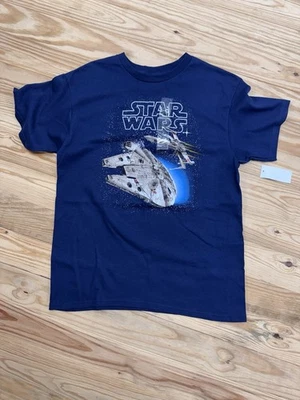 Star Wars Boys Blue Short Sleeved Millenium Falcon T-Shirt Tee Shirt 16/18 NWT - Image 1 of 4