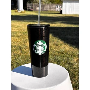 Vaso Starbucks Cold Cup 16 fl oz negro mercurio escamas verde logotipo de sirena - Imagen 1 de 7