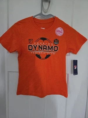 NWT MLS Houston Dynamo Youth Girls T-Shirt Orange Size S - Image 1 of 4