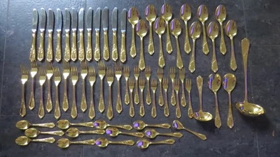 25548/ Nivella Besteck  vergoldet 12 Personen 67-teilig - Bild 1 von 4