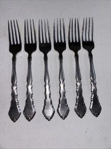 Oneida Community SATINIQUE Stainless Flatware 7 3/8" DINNER FORKS 6Pc - Picture 1 of 5