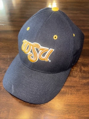 Wichita State Shockers Hat Fitted 7 1/4 Black Yellow WSU Zephyr The Z Hat - Image 1 of 4