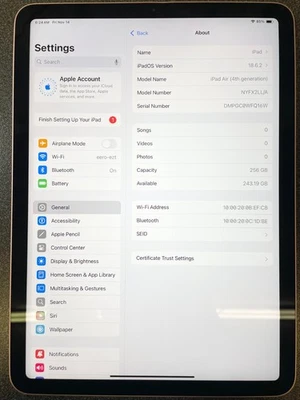 Apple iPad Air 10.9" 4th Gen 256GB Wi-Fi-Rose Gold- TOUCH ID issue - Image 1 of 4