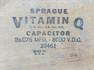 1 CONDENSATORE VITAMINA Q 2X0,75 MFD - 8000V D.C. Alta tensione grande corrente - Foto 1 di 11