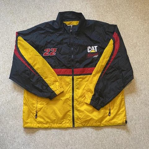 Vintage NASCAR Jacket Caterpillar Windbreaker Jacket Racing Champions Zip Up XL Cover