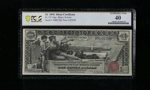 SC 1896 $1 Scarcer Fr.225 Bruce|Roberts Certificado de Plata PCGS 40 XF (768) - Imagen 1 de 3
