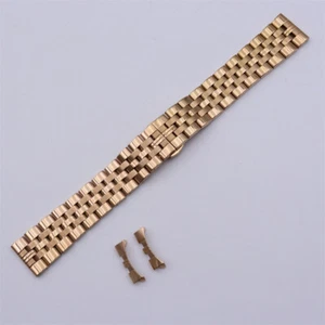 Straight+Curved End 12 14 16 18mm-24mm Metal Watch Band Stainless Steel Bracelet - Picture 1 of 13