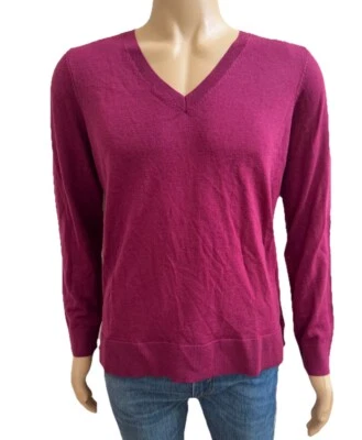 Suéter Katherine Barclay 100% lã extra fina merino gola redonda marrom framboesa - Imagem 1 de 4