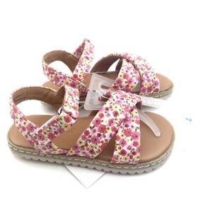 Baby Sandal Shoes Size 7 Girls Floral Flowers Summer Children Kids Footwear 
