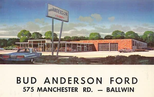 Ballwin MO Bud Anderson Ford Dealership Postcard - Picture 1 of 2