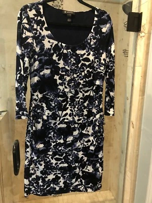 INC Shift платье синий белый оборки батик размер большой - Изображение 1 из 4