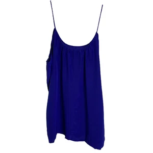 Tucker Women's Tank Top Blue 100% Silk Sleeveless Spaghetti Strap Scoop Neck L - Picture 1 of 4