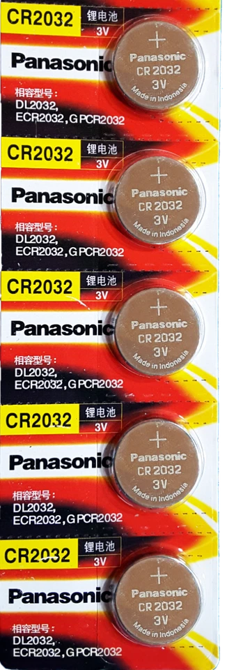 5 pcs Panasonic CR2032, Lithium Watch Battery BR2032, DL2032, 3V  Exp. 2030 - Imagem 1 de 1