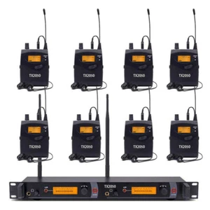 8 Receivers Wireless In Ear Monitor System Pro Audio UHF 2 channel Stage Studio - Picture 1 of 6