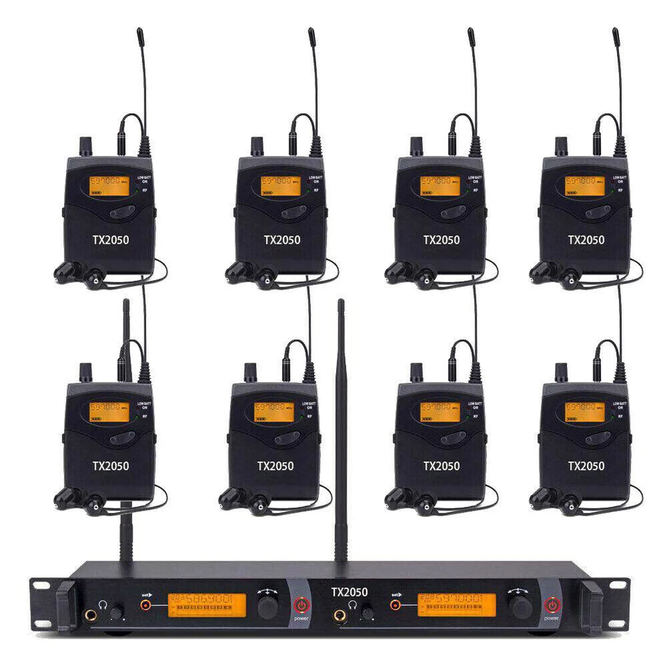 8 Receivers Wireless In Ear Monitor System Pro Audio UHF 2 channel Stage Studio - Image 1 of 4