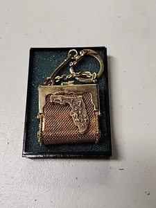Florida Souvenir Gold Mini Mesh Coin Purse and Keychain, Vintage - Picture 1 of 10