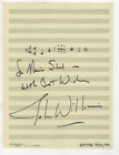 JOHN WILLIAMS ORIGINAL hand signed musical quote stanza from "STAR WARS" AMQS
