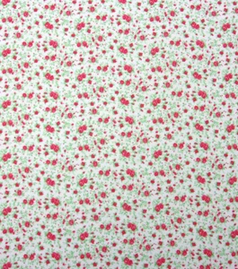 Keepsake calico red tiny roses on white BTY 100% Cotton fabric 36"x 44" - Picture 1 of 1