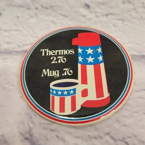 Vintage Thermos 2.76 Mug .76 American 1976 1776 Button Pin USA Flag Collectible - Picture 1 of 4