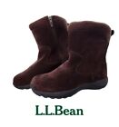 LL BEAN BROWN SUEDE LEATHER 100 GRAM PRIMALOFT INSULATED SIDE ZIP BOOTS SZ 7.5 M
